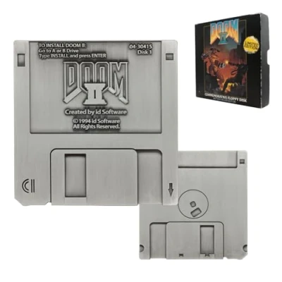 Afbeelding van FaNaTtik Doom II Limited Edition Floppy Disk Metalen Decoratieve Replica Antiek Zilver Editie