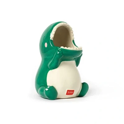 Afbeelding van Legami Pennenhouder van keramiek, Desk Friends, 12 x 9,7 cm, thema dino, voor het bureau, handbeschilderd