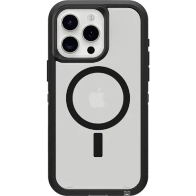 Afbeelding van OtterBox iPhone 15 Pro MAX (alleen) Defender Series XT Clear Case DONKERE SIDE (zwart/helder), schermloos, robuust, klikt op MagSafe, lanyard bevestiging