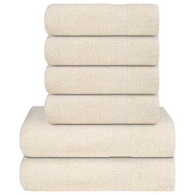 Afbeelding van 6 delige Handdoekenset 360 g/m 100% katoen crmekleurig