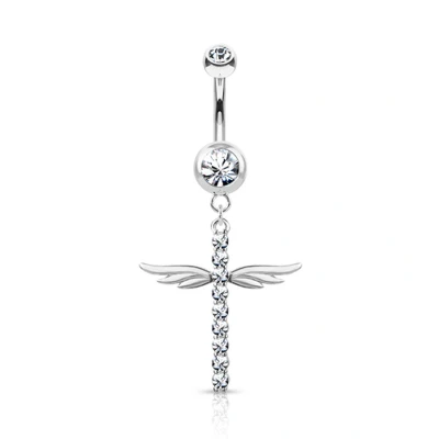 Afbeelding van Navelpiercing kruis met wings