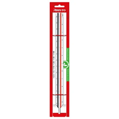 Afbeelding van Aristo AR23701EB College Driehoekige schaal (reductie 1:2,5:5:10:20:50:100, kunststof, 30 cm lang) voor ingenieurs en machinebouw (F)