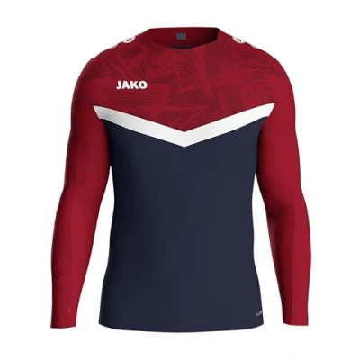 Afbeelding van JAKO Sweater Iconic rood/wijnrood L marine/chillrood /