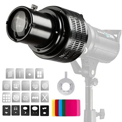 Afbeelding van Soonpho Optische Conische Snoot Bowens Houder Fotografie en Studio Verlichting 5 Kleurenfilters