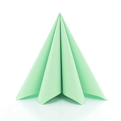 Afbeelding van Sovie Home Uni Airlaid Servetten, 40 x cm, hoogwaardige wegwerpservetten, extreem absorberend en op stof lijkend, ideaal voor bruiloft feestjes, 12 stuks (pistache)