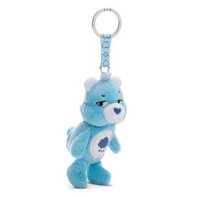 Afbeelding van Sleutelhanger Geluksbeertjes Mopperbeertje 10 cm blauw Metgezel knuffeldierhanger met sleutelring Sleutelhouder voor sleutelkoord, tas, rugzak en meer