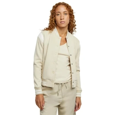 Afbeelding van Urban Classics Inset College Sweater met rits, Dames, Maat: XXL, Grün