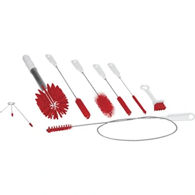 Afbeelding van Vikan Borstel Kit voor Milkshake &amp; IJsmachine met 10 Borstels Rood