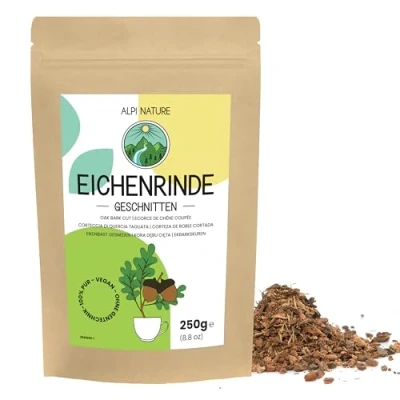 Afbeelding van eikenbast 250g van Alpi Nature, thee los, gedroogd en gesneden voor het bereiden kruidenthee, eikenbastthee, eikenschorsthee kruidenthee