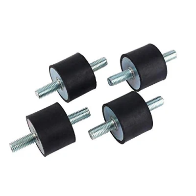 Afbeelding van Keenso 4 stuks M10 40 x 30 rubberen isolator, anti vibratie, dubbele schroefdraad, met schroeven