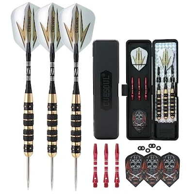 Afbeelding van CUESOUL Archer ARCH F1201 stalen dartpijlen, 23 gram, zwarte coating, messing vaten