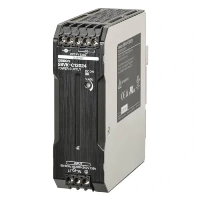 Afbeelding van Omron voeding s8vk c 24 vdc 5 a 120 w din rail 100 240 vac primair gesloten behuizing schroefaansluiting s8vkc12024