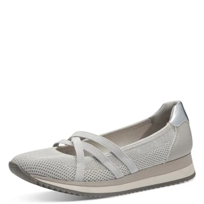 Afbeelding van Jana Ballerina&#039;s, Dames, Maat: 37, Grey silver Textiel/ synthetisch