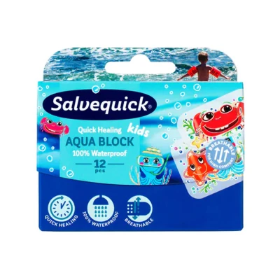 Afbeelding van Salvequick, Weefsels, Aquaock Kids Waterdichte Kinderlapjes 12 stuks.