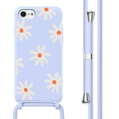 Afbeelding van imoshion hoesje Geschikt voor iPhone 7 / 8 SE (2020) (2022) Siliconen design met koord Lila Flower Distance