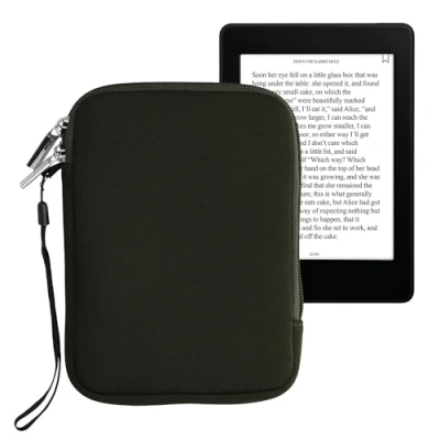 Afbeelding van kwmobile Neopreen e Reader Pouch Maat 6&quot; eReader Universele eBook Sleeve Case met Rits Donkergroen