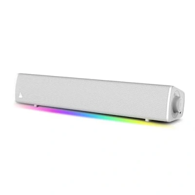 Afbeelding van CREATIVE Sound Blaster GS3 (wit) compacte gaming soundbar met RGB en SuperWide technologie, stroomvoorziening via USB, Bluetooth 5.4, hoofdtelefoonuitgang