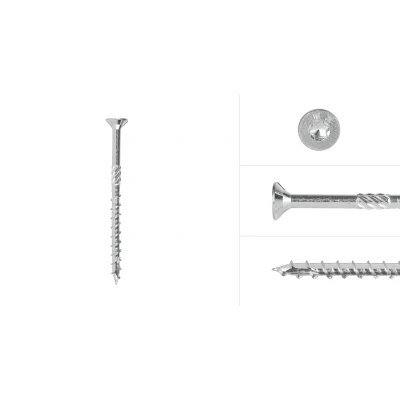 Afbeelding van Spaanplaatschroeven Verzinkt 6 x 80 mm Torx 25 met snijpunt Doos 100 Stuks