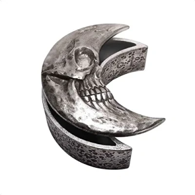 Afbeelding van Alchemy Decoratieve opbergdoos Skull Moon Zilverkleurig