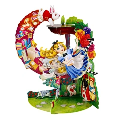 Afbeelding van SANTORO Slinger 3D Pop Up Wenskaart Alice In Wonderland Voor Kinderen, Meisjes, Haar Verjaardag