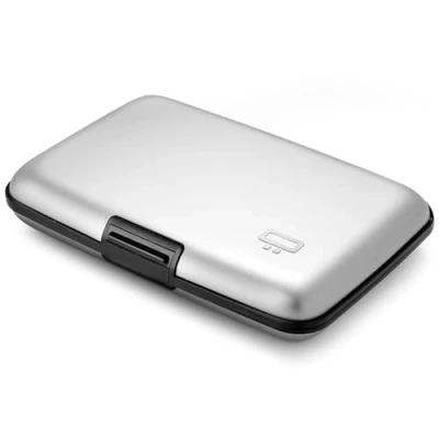 Afbeelding van Ögon Designs Stockholm Aluminium Portemonnee RFID blokkerende kaarthouder Maximaal 10 kaarten en bankbiljetten Zilver