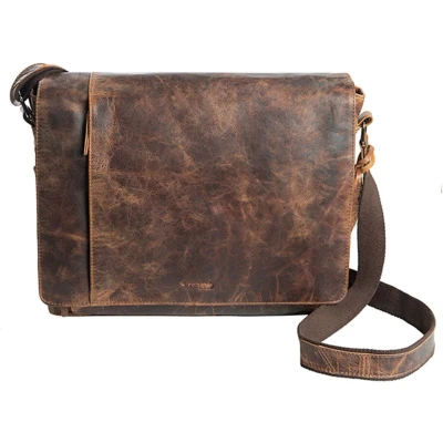 Afbeelding van Greenland Nature Montana Messenger Leer 40 cm Laptopcompartiment