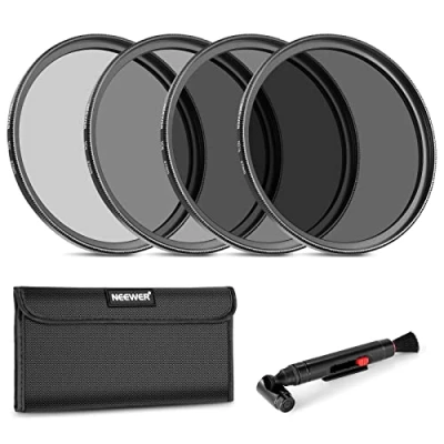 Afbeelding van Neewer 67 mm Neutraal Density Filter ND2 ND4 ND8 ND16 en Accessoireset voor Canon Rebel T5i T4i T3i T2i, EOS 700D 650D 600D 550D 70D 60D 7D DSLR, lenskwast, filterhoes