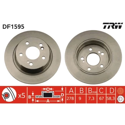 Afbeelding van Trw Remschijf DF1595