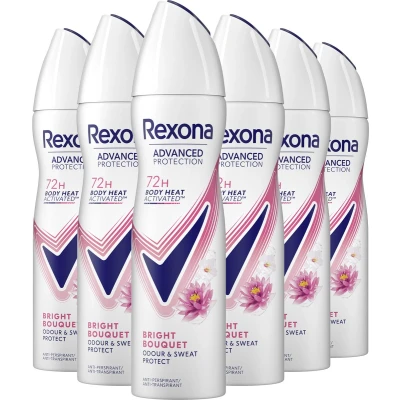 Afbeelding van 6x Rexona Deodorant Spray Advanced Protection Bright Bouquet 150 ml