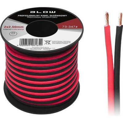 Afbeelding van Luidsprekerkabel 2 x 2.50 mm zwart/rood op rol 25 meter