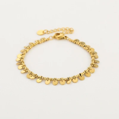Afbeelding van muntjes armband goud JE16663