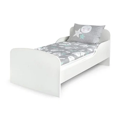 Afbeelding van Leomark Modern Wit houten Kinderbed met en 140x70 cm matras witte kleur complete set bed + lattenbodem