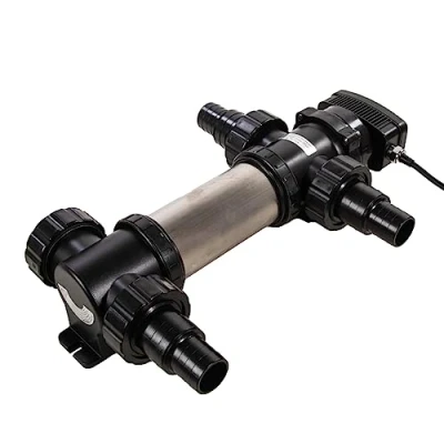 Afbeelding van AquaForte SUV 718 RVS UV C, PL 18W, lengte 458 mm, Max. grootte van de vijver 25 m3, aanbevolen doorstroming 3 druk 1,0 bar, inclusief 4 slangnippel 38/50 x 2 A.G. aansluitingen