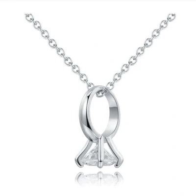 Afbeelding van Zilverkleurige Dames Ketting Ring met Zirkonia Edelstaal