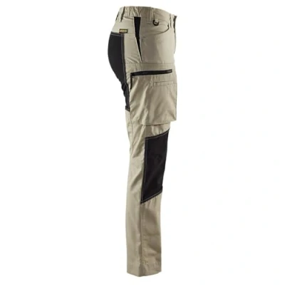 Afbeelding van Blaklader Dames Service werkbroek Stretch 7159 1845 Vrouwen Khaki/Zwart 42