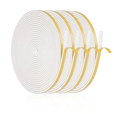 Afbeelding van Carehabi 20 m deurafdichting, zelfklevend, raamafdichting, 6 mm x 3 mm, afdichtingstape voor ramen, deuren, dakramen, tochtafdichting tegen kou, geluidsisolatie, zelfklevend (wit)
