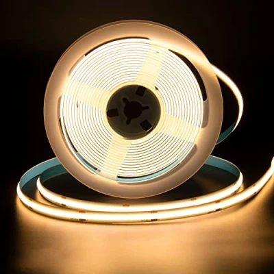 Afbeelding van PAUTIX COB ledstrip, warmwit, 2700 K, DC24 V, 2 m, 480 leds/M, geen soldeerpunten, CRI90+ voor thuis, doe het zelf verlichtingsproject (voeding niet inbegrepen)