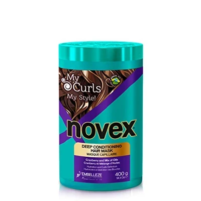 Afbeelding van Novex My Curls Diep conditionerend haarmasker met cranberry extract en een mix van oliën voor diepe hydratatie definitie krullen, geschikt alle krullende haartexturen 400g