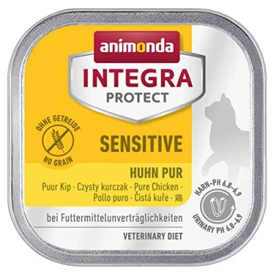 Afbeelding van animonda Integra Protect Cat Sensitive, dieet, kattenvoer, nat voer bij dierenallergie, kip puur, 16 x 100 g