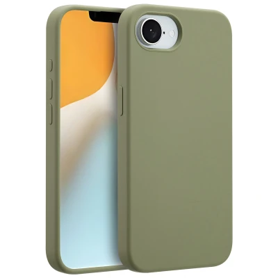Afbeelding van iPhone SE 4 MagSafe Hoesje Siliconen en TPU (zacht) Accezz Softcase/Backcover Lichtgroen Telefoonhoesje