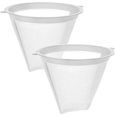 Afbeelding van COM FOUR® 2x continu koffiefilter in maat 4 herbruikbaar permanent filter gemaakt van hittebestendig plastic en nylon net