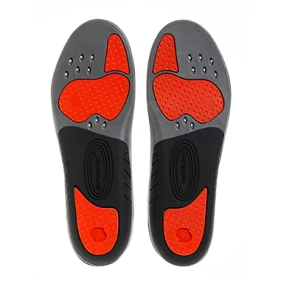 Afbeelding van SORBOTHANE Sorbo Pro Inlegzolen voor dames en heren, schokabsorberend, antibacterieel, bescherming tijdens sport activiteiten, maat 5 6,5 UK, 38 40 EU, grijs/rood