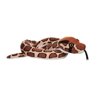 Afbeelding van Wild Republic Snakes Eco Birmese Python, Gevuld dier, 137 cm, pluche speelgoed, vulling is gesponnen gerecyclede waterflessen, milieuvriendelijk