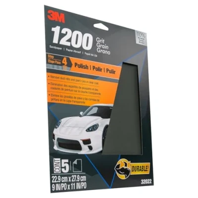 Afbeelding van 3M Wetordry Schuurpapier, 32022, korrel 1200, 9&quot; x 11&quot;, 5 vellen per verpakking