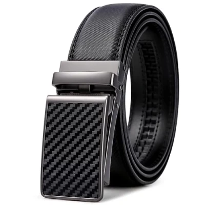 Afbeelding van Frentree Herenriem, automatische leren riem met ratel, 35 mm, echt leer, zonder gaten, gesp, in te korten, zwart, 150cm (Hüftumfang 112cm 132cm)