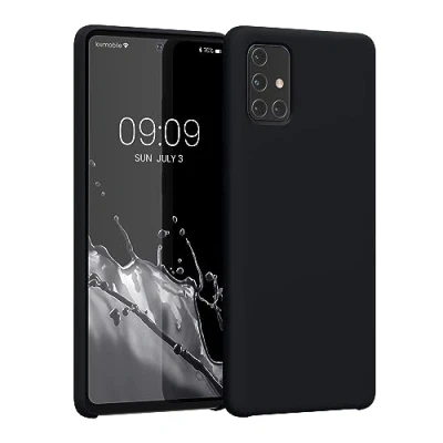 Afbeelding van kwmobile telefoonhoesje geschikt voor Samsung Galaxy A71 Hoesje met siliconen coating Smartphone case in bosbesblauw