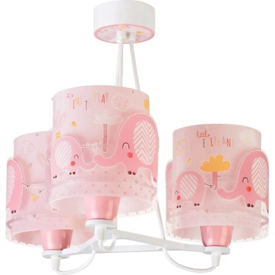 Afbeelding van Dalber Plafondlamp, 3 lampen, kleine olifant, roze