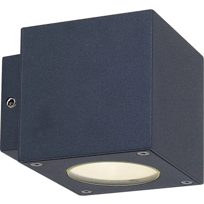 Afbeelding van Lucande LED wandlamp buiten 2 lichts aluminium H: 9 cm grafiet Inclusief lichtbronnen