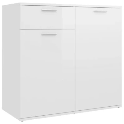 Afbeelding van vidaXL Dressoir 80x36x75 cm bewerkt hout hoogglans wit