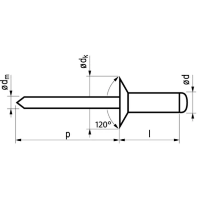 Afbeelding van Masterfix Blindklinknagel 4,8x12mm aluminium/staal verzonken kop (open) (Per 500 stuks)